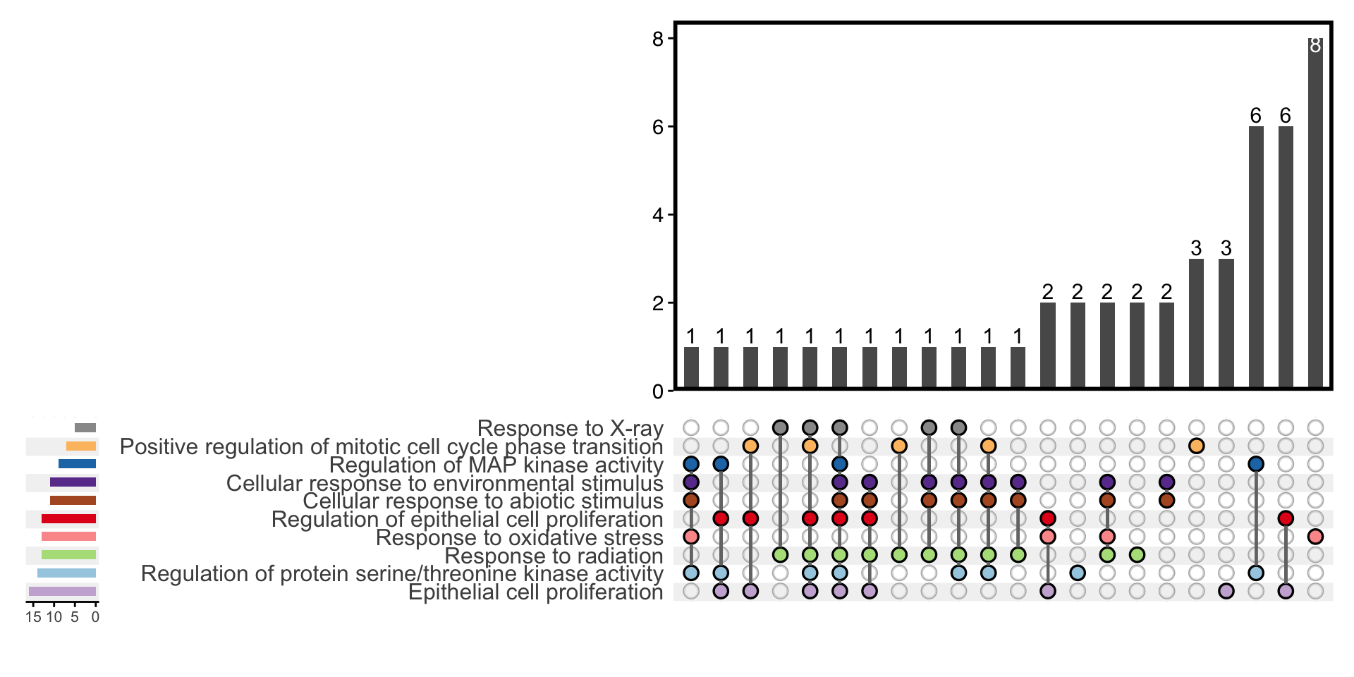 Upset plot of enrichment analysis.